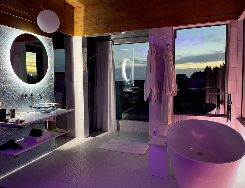 Illuminated bathroom and vanity